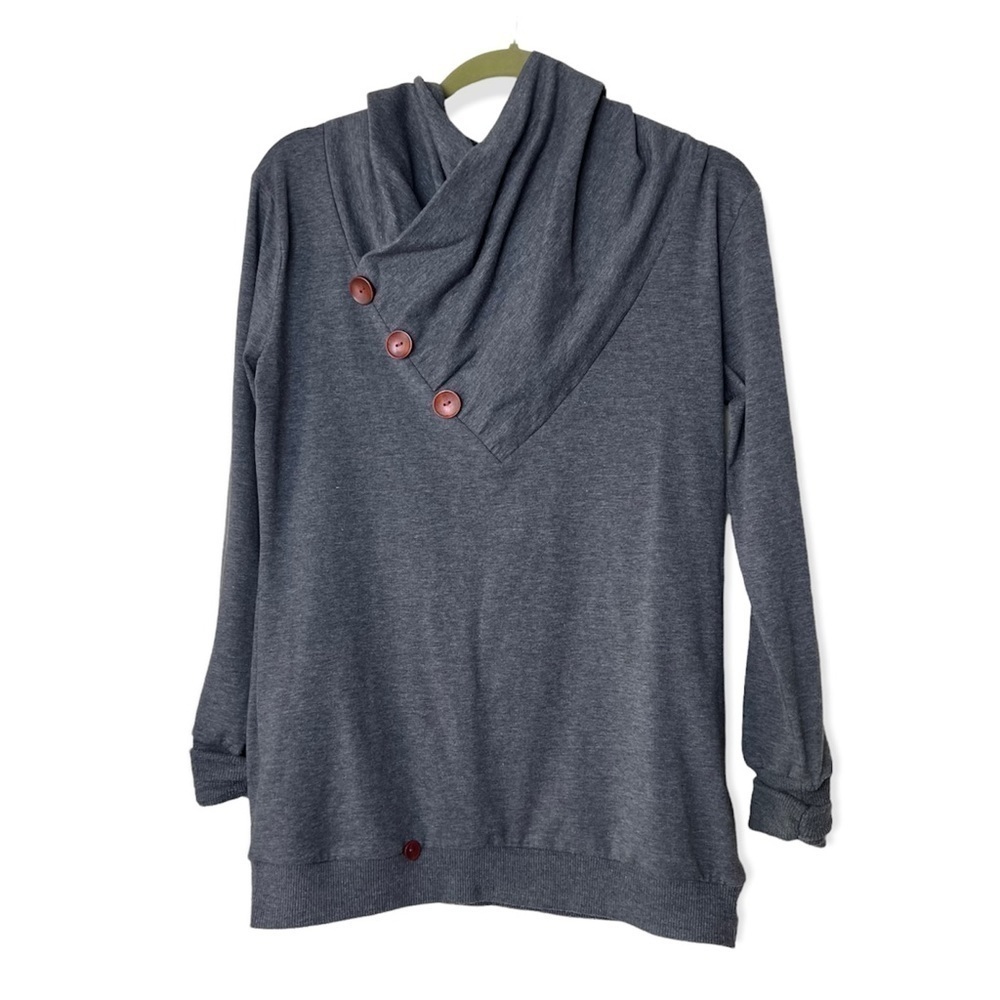 Merry Furs Heathered Gray Long Sleeve Top Knit Tunic. Size Medium